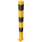 Barrier post | steel tube 70 x 70 mm | yellow / black | stationary, to be fixed by plugswith base plate 100 x 150 mm | without eyelet